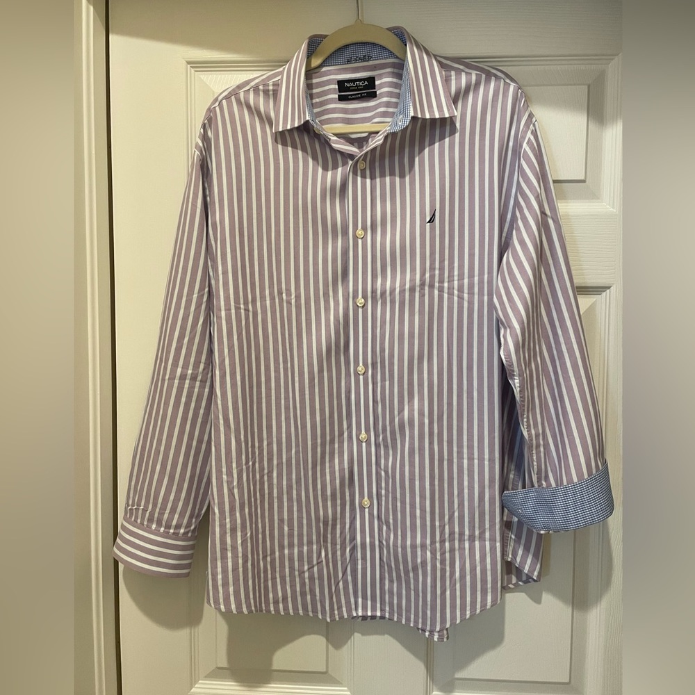 Nautica Cotton Dress Shirt 16 1/2  32/33